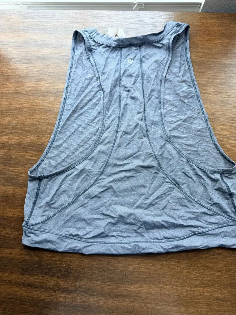 Lululemon Open-Back Cropped Training Tank Top Gray Heathered Size 4 Athletic